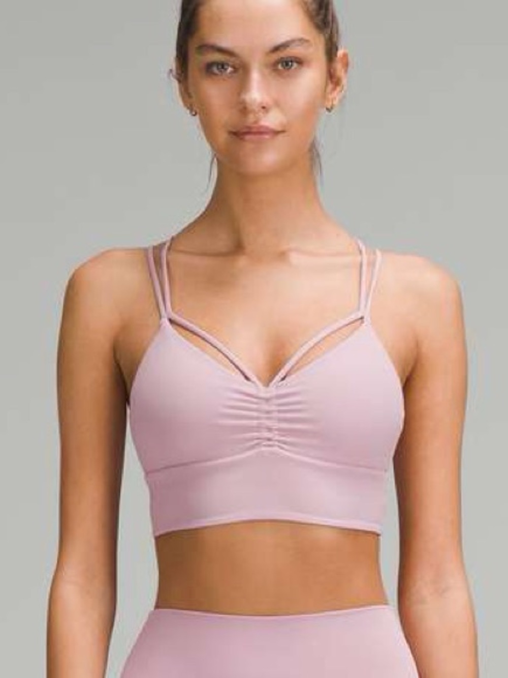 Lululemon Nulu Strappy V-Neck Yoga Bra *Light Support, A/B Cup Rose Blush